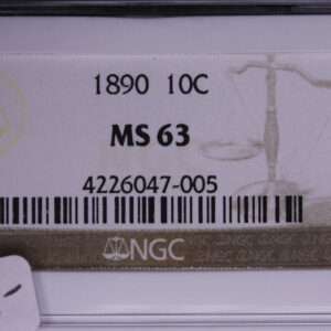 1890 Seated Liberty Dime, Gem Mint State-63, Store Sale #05548