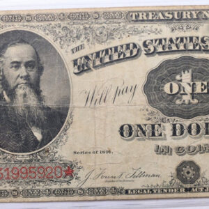 1891 $1., U.S. TREASURY NOTE., Fine Circulated Currency., Store #LNT003