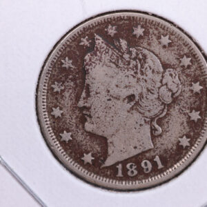 1891 Liberty Nickel, Circulated Collectible Coin. Store #11831