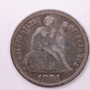 1891-O Seated Liberty Silver Dime., X.F.+., Store Sale #19170