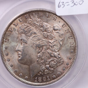 1891-S Morgan Silver Dollar., ANACS MS63., Affordable Collectible Coin Store Sale #18235