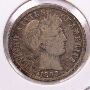 1892 Barber Silver Dime., V.G., Store Sale #19187