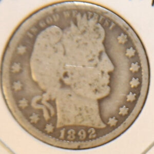 1892 Barber Silver Quarter, Nice Circulated Coin. Store #231215071