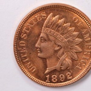 1892 Indian Head Cent., Red Mint State., Uncirculated Coin., STORE #1880