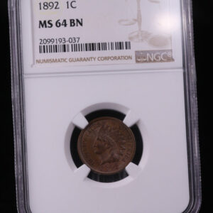 1892 Indian Head Cents. Choice Rich Brown. NGC Graded MS64. #0983