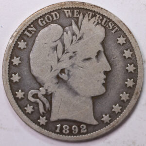 1892-O Barber Half Dollar, Very Good Circulated Coin, Store #H892O01