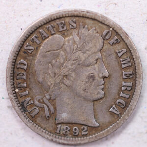 1892-O Barber Silver Dime., Very Fine Circulated Coin., Store #1164