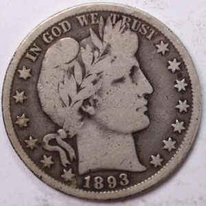 1893-O Barber Half Dollar, Very Good Circulated Coin, Store #H893O01