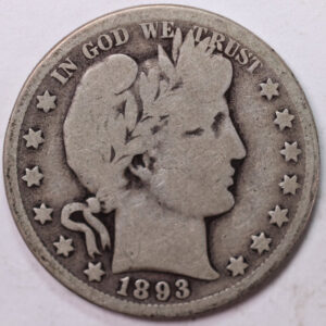 1893-O Barber Half Dollar, Very Good Circulated Coin, Store #H893O02