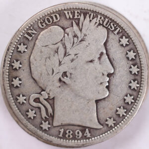 1894 Barber Half Dollar, Very Good Circulated Coin, Store #H894.02