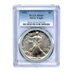 1992 $1 American Silver Eagle MS69 PCGS