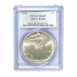 1993 $1 American Silver Eagle MS69 PCGS