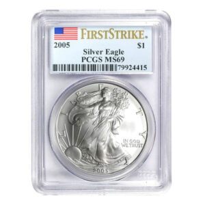2005 $1 American Silver Eagle MS69 PCGS - First Strike