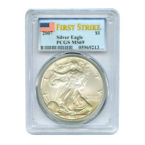 2007 $1 American Silver Eagle MS69 PCGS - First Strike