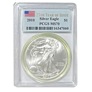 2010 $1 American Silver Eagle MS70 PCGS - 25th Year of Issue