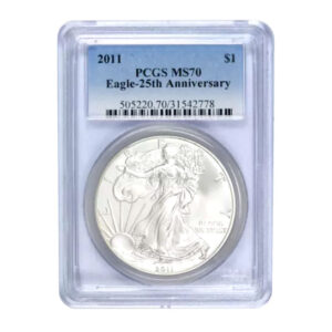 2011 $1 American Silver Eagle MS69 PCGS - 25th Anniversary