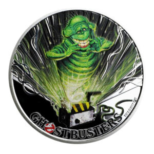 2017 Tuvalu 1 oz .999 Silver Ghostbusters™ Slimer Colorized with Box