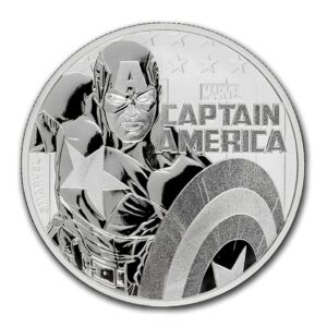 2019 Tuvalu $1 - 1 oz .9999 Silver Marvel Series Captain America BU