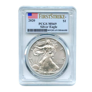 2020 $1 American Silver Eagle MS69 PCGS - First Strike