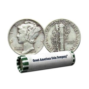 Roll of 50 - 90% Silver Mercury Dimes (EF/XF) Condition