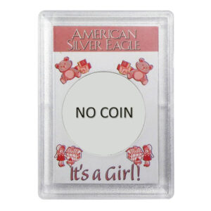 Silver American Eagle HEH Holder - It's A Girl Design No Coin