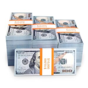 300PCS Prop Money Play Money for Kids Pretend Play, Develops Early Math Skills, Prop Money for Board Game, Moive, Magic, Preschool Math Games and Birthday Parties.