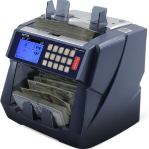 AccuBANKER AB7100 Mixed Bill Value Counter, Bank Grade Mixed Denomination Cash Money Counter Machine, 5-Point Counterfeit Detector, Count Add, Holds 500 Bills Count 1200 Bills/Min