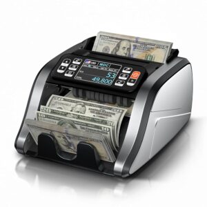 Aneken N60 Mixed Denomination Money Counter Machine, Value Counting, UV/MG/IR/DD Counterfeit Detection, 3.5" TFT Display Cash Counting Machine, Printer Enabled Bill Counter for...