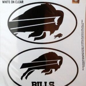 Bills 2-Pack Euro Style Vinyl Oval Home Auto Decals Sticker Football