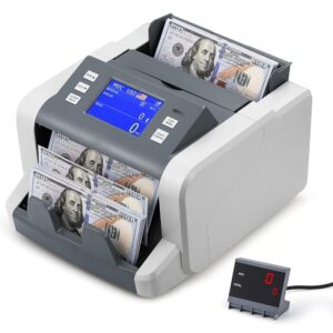 Commercial Money Counter Mixed Denomination with Value Count, Touch Screen with 5 Currencies Suitable, MT/UV/MG/IR Counterfeit Detection, 6 Modes Available with LCD Display,...
