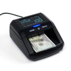 Counterfeit Bill Money Detector Machine with LCD Display, Portable Compact USD/EUR/GBP/MXN, Adding Machine, Total Value & Add Function, Power Cord & Rechargeable Battery, by...