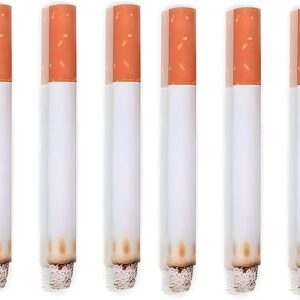 Fake Puff Cigarettes Costume Accessory - 3.25", 6 Count - Durable & Realistic - Ideal For Themed Parties & Theatrical Performances