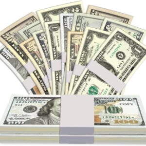 Flyart 350 PCS Prop Money for Pretend Play, Play Money for Learning, Board Game, Party