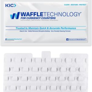 KICTeam - Waffletechnology® Cleaning Cards for Money Counter Machine (15 Cards)- Presaturated with WonderSolvent - 3" x 6.25"