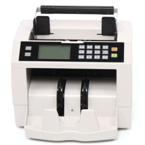 Money Counter, 110V Receiving Capacity 100PCS Counting Range: 0-9999 Counterfeit Detection Bill Counter Machine High Speed Money Counting Machine USD Euros GBP Cash Counter with...