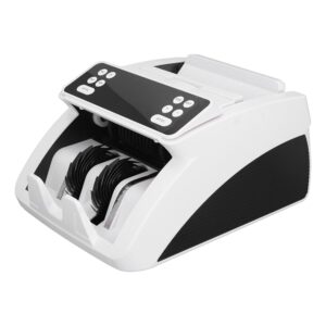 Money Counter Machine 80W MG UG IR Counterfeit Detection Portable Banknote Counter for Supermarkets Stores Shopping Malls Cash Counter Machine 110‑240V (US Plug AC 110 to 240V