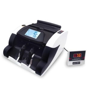 Money Counter Machine, Automatic Bill Counter Cash Counter Money Pcs Counting Machine with UV/MG Counterfeit Detection, Digital Display, Add/Batch Modes for Multi-Currency, AC 110V