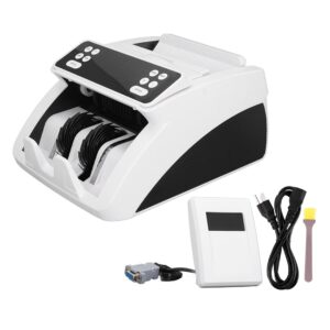Money Counter Machine, MG, UG, IR Cash Counterfeit Detection Bill Counter, Bill Cash Counting, Automatic, Manual, Counting, Add and Batch Modes, Portable Banknote Counter, 80W,...