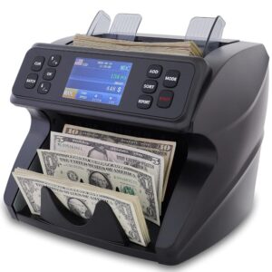 Money Counter Machine Mixed Denomination, Multi Currency DT600 Bank Grade Bill Counter Machine, Serial Nb, 2CIS/UV/MG Counterfeit Detection, Cash Counter, Value Counting & Print