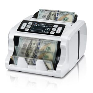 MUNBYN IMC09 Mixed Denomination Money Counter Machine, Value Counting, UV/MG/IR/MT Bill Counter, 3.5" TFT Display Money Counting Machine, USD, EUR, MXN, CAD Cash Counter for...