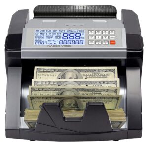 Nadex V1854 Money Counter - Color Coded Dual TFT Display - Professional Grade Accurate Fast Bill Counting with UV/MG/IR Counterfeit Detection - Counts 1000 Notes/Min