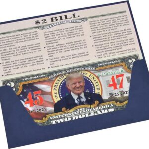 President Trump 45th & 47th President 2 Dollar Bill - Uncirculated Commemorative Coin Trump Merchandise
