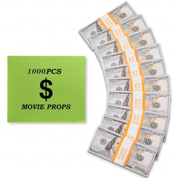 Prop Money 1000pcs Play Money for Kids Play, Develops Early Math Skills, Used for Magic Show, Makeup Party, Poker Games