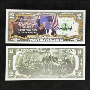 Trump 2 Dollar Bill Commemorative Coin Replica Uncirculated $2 Bill 2024 Donald Trump Coin Uncirculated Commemorative Coin Trump Merchandise